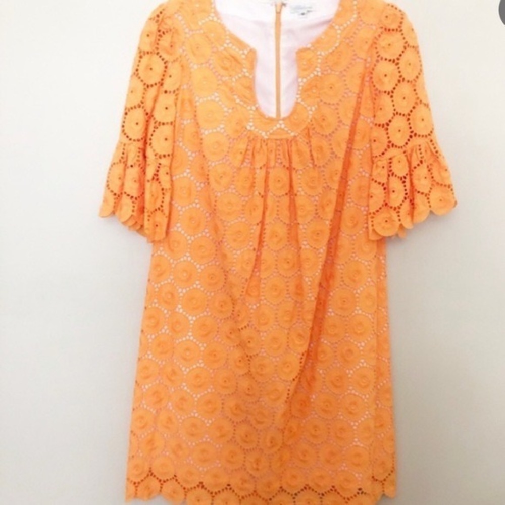 Shoshanna Orange Eyelet Dress